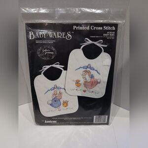 Janlynn Babywares Bunny Baby Bibs #136-02 Printed Cross Stitch Kit